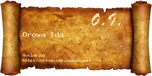 Orova Ida névjegykártya